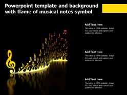 Powerpoint Template And Background With Flame Of Musical Notes Symbol