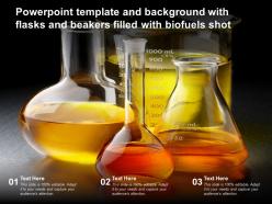 Powerpoint template and background with flasks and beakers filled with biofuels shot