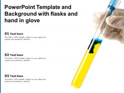 Powerpoint template and background with flasks and hand in glove