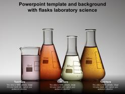 Powerpoint template and background with flasks laboratory science
