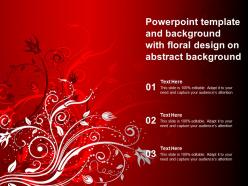 Powerpoint template and background with floral design on abstract background