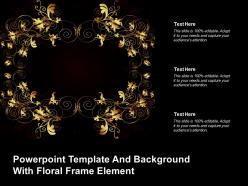 Powerpoint template and background with floral frame element