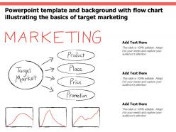 Powerpoint template and background with flow chart illustrating the basics of target marketing