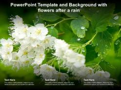 Powerpoint template and background with flowers after a rain