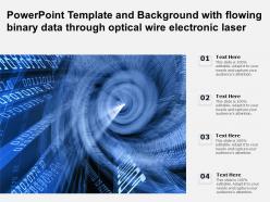 Powerpoint template and background with flowing binary data through optical wire electronic laser