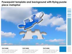 Powerpoint template and background with flying puzzle piece metaphor