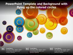 Powerpoint template and background with flying up the colored circles