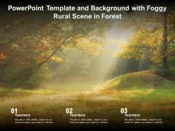Powerpoint template and background with foggy rural scene in forest