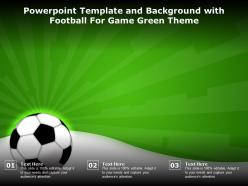 Powerpoint template and background with football for game green theme