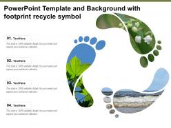 Powerpoint template and background with footprint recycle symbol