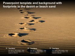 Powerpoint template and background with footprints in the desert or beach sand