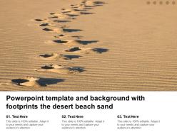 Powerpoint template and background with footprints the desert beach sand