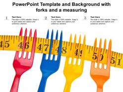 Powerpoint template and background with forks and a measuring