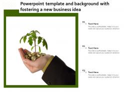 Powerpoint Template And Background With Fostering A New Business Idea
