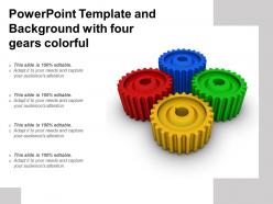 Powerpoint Template And Background With Four Gears Colorful