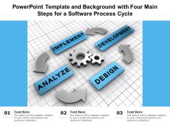 Powerpoint template and background with four main steps for a software process cycle