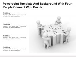 Powerpoint Template And Background With Four People Connect With Puzzle