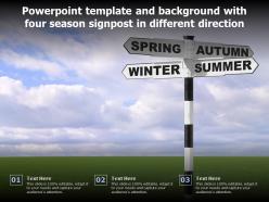 Powerpoint template and background with four season signpost in different direction
