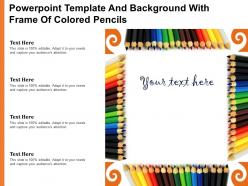 Powerpoint template and background with frame of colored pencils