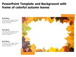 Powerpoint template and background with frame of colorful autumn leaves