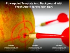 Powerpoint template and background with fresh apple target with dart