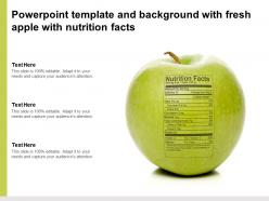 Powerpoint template and background with fresh apple with nutrition facts