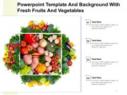 Powerpoint template and background with fresh fruits and vegetables