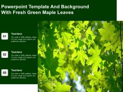 Powerpoint template and background with fresh green maple leaves