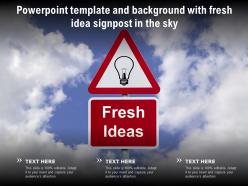 Powerpoint template and background with fresh idea signpost in the sky