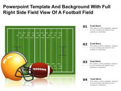 Powerpoint template and background with full right side field view of a football field