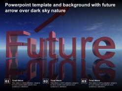 Powerpoint template and background with future arrow over dark sky nature