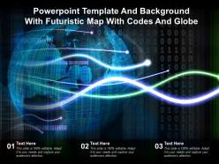 Powerpoint template and background with futuristic map with codes and globe