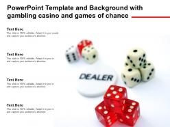 Powerpoint template and background with gambling casino and games of chance