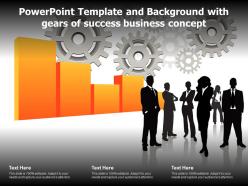 Powerpoint Template And Background With Gears Of Success Business