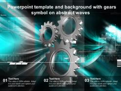 Powerpoint Template And Background With Gears Symbol On Abstract Waves