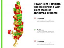 Powerpoint template and background with giant stack of christmas presents