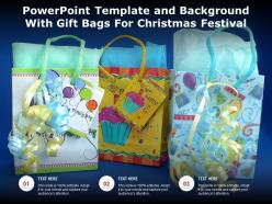 Powerpoint template and background with gift bags for christmas festival