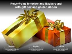 Powerpoint Template And Background With Gift Box And Golden Ribbon