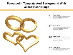 Powerpoint template and background with gilded heart rings