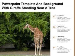 Powerpoint template and background with giraffe standing near a tree