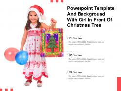 Powerpoint template and background with girl in front of christmas tree