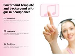 Powerpoint template and background with girl in headphones