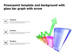 Powerpoint template and background with glass bar graph with arrow