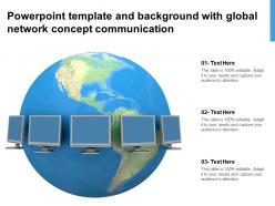 Powerpoint template and background with global network concept communication