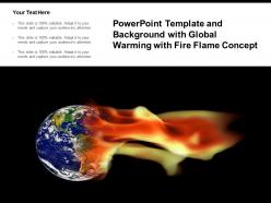 Powerpoint template and background with global warming with fire flame concept