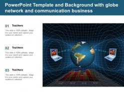 Powerpoint template and background with globe network and communication business