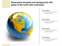 Powerpoint template and background with globe of the earth with continents