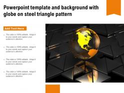 Powerpoint template and background with globe on steel triangle pattern