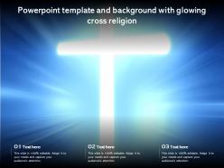 Powerpoint template and background with glowing cross religion