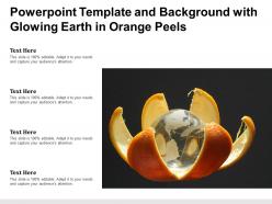 Powerpoint template and background with glowing earth in orange peels